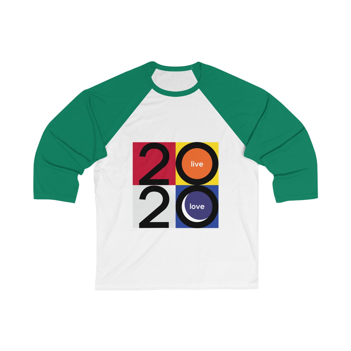 2020 "Live Love" Edition Unisex 3/4 Sleeve Baseball Tee - Image 2